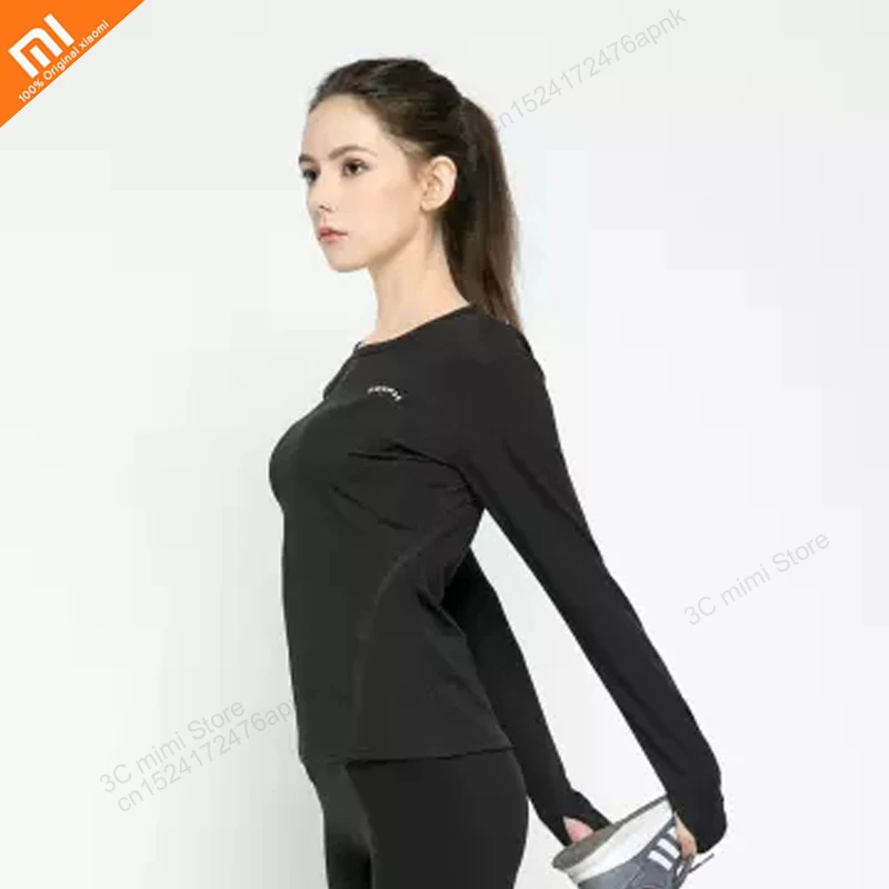 Xiaomi mijia Женская сшитая тонкая спортивная футболка с длинными рукавами, ультра-светильник, дышащий спортивный умный дом с длинными рукавами