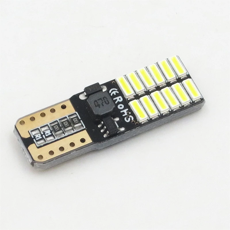 Без полярности Canbus T10 лампы с 4014 SMD 24 Светодиодная внутренняя подсветка 194 168 W5W
