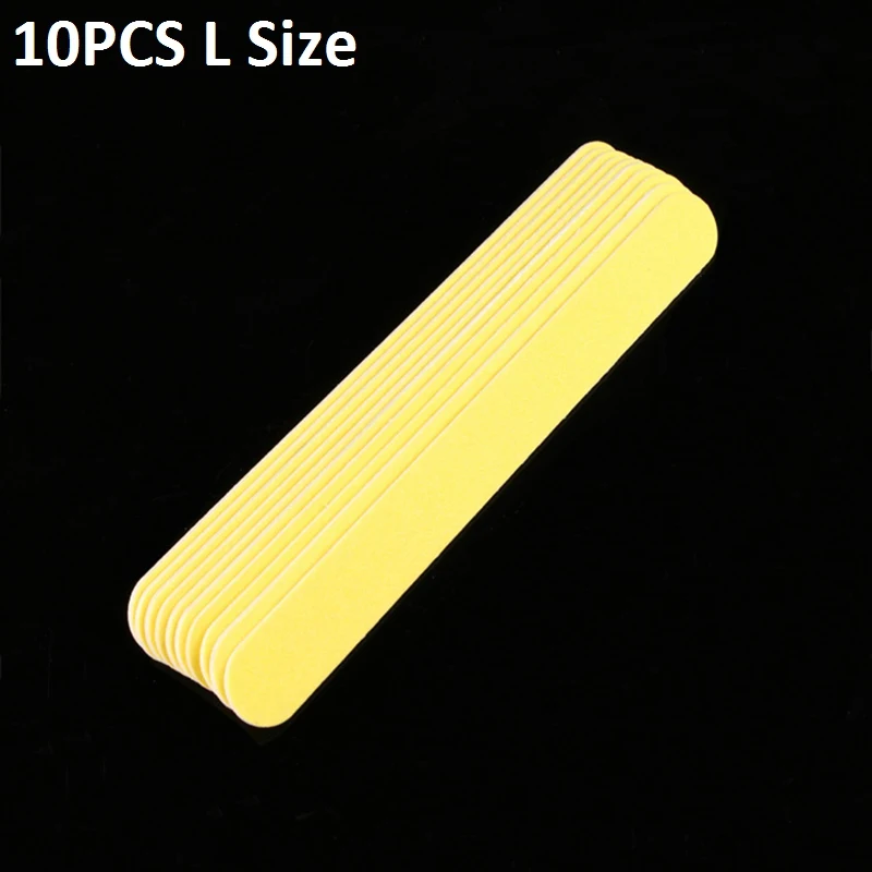 10pcs Yellow L 10/40 шт. ногтей Маникюр буфера шлифовальный Пилочки для ногтей дерева серповидные наждачные Грит Маникюрный Инструмент для украшения ногтей для нейл-арта - Цвет: 10pcs Yellow L
