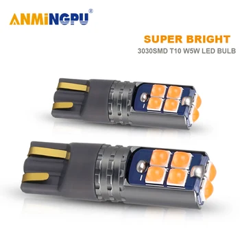 

ANMINGPU 2X Signal Lamp T10 Led Bulb 3030SMD W5W Led Canbus Clearance Light Reading Lights Interior Lights Dome Light White 12V