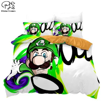 

3D printed Super Mario Home Textiles 3D Quilt Cover 100% Polyester Bedding Set Luxury Three-Piece Pillowcase Quilt Cover