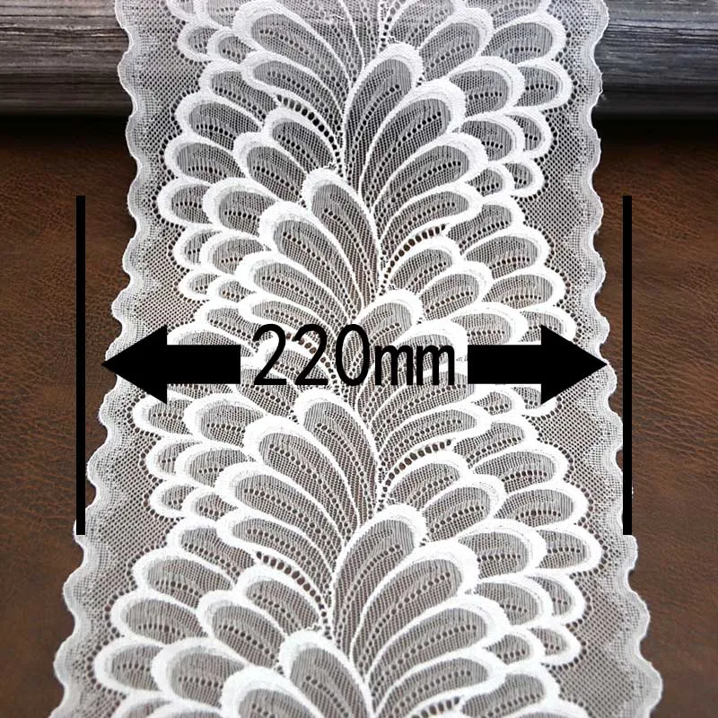 Lace Fabric Lace Garment Accessories Lace Sewing Supplies Lace Decoration Lace Accessories Lace Sewing Accessories Clothing Accessories Clothing Craft Accessories 3 meters/lot 220mm Leaves Elastic Stretch Lace Trims Clothing Accessories Dress Sewing Lace Fabrics Handwork DIY Decorate