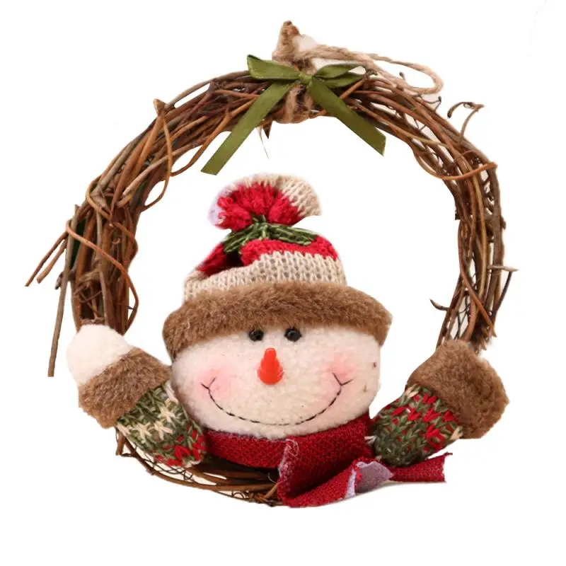 about 16 cm 1 шт. украшение для рождественской елки для украшения дома Navidad Гирлянда Венок из ротанга кольцо для настенный дверной подвесной Рождественский вечерние Декор - Цвет: about 16 cm