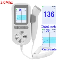 Duplo modo médico doppler fetal 3.0mhz monitor de freqüência cardíaca gravidez em casa bebê fetal som freqüência cardíaca detecto 0 radiação