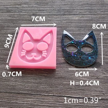 

DIY Resin Mold Super Glossy Self-defense Cat Keychain Pendants Silicone Mould 23GE