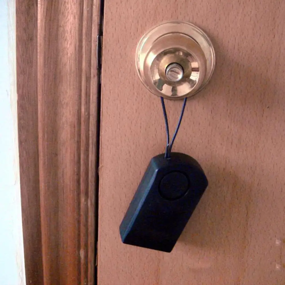 Портативная дверная сигнализация для дверной ручки дома Dorms вход безопасная Кнопка Противоугонная 90дБ звуковая сигнализация