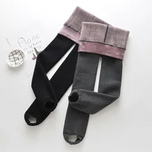 Детские плотные цельнокроеные брюки на осень и зиму бархатные леггинсы для девочек в Корейском стиле теплая универсальная одежда для больших детей