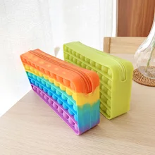 

20cm Pencil Case Push Bubble Toy Pop Its Autism Squishy Stress Reliever Toys Learning Pencil Case Anti-stress Fidget Toys Gifts