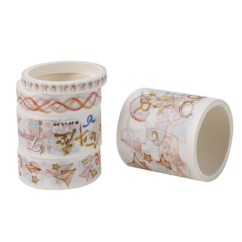 5 Volumes Creative Twelve Constellation Series Paper Tape Set DIY Handbook Materials Album Diary Decorative Stickers