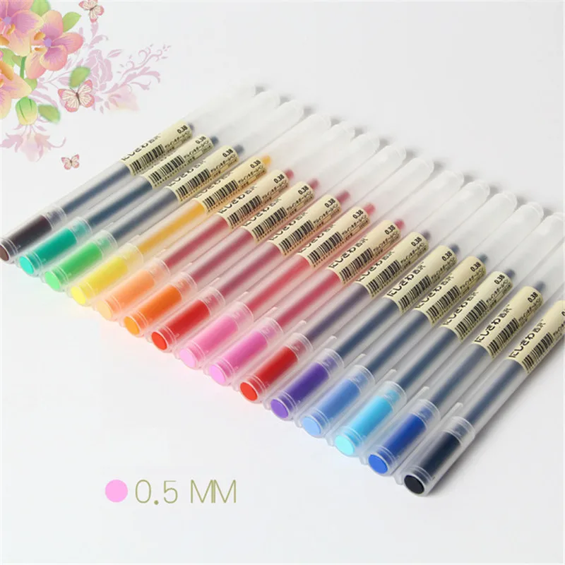 12pcs Set 0.5mm Colored Gel Pen Writing Painting Tool Drawing Marker Stationery Store School Office Supply Student Prize Gift air conditioner condenser fin comb condenser clean tool set colored ac radiator fin comb for straighten evaporator condenser