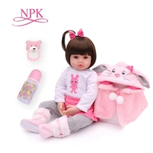 NPK 48cm רך אמיתי מגע סיליקון boneca bebes reborn סיליקון reborn פעוטות תינוק בובות ילדים יום הולדת מתנת חג המולד פופולרי(China)