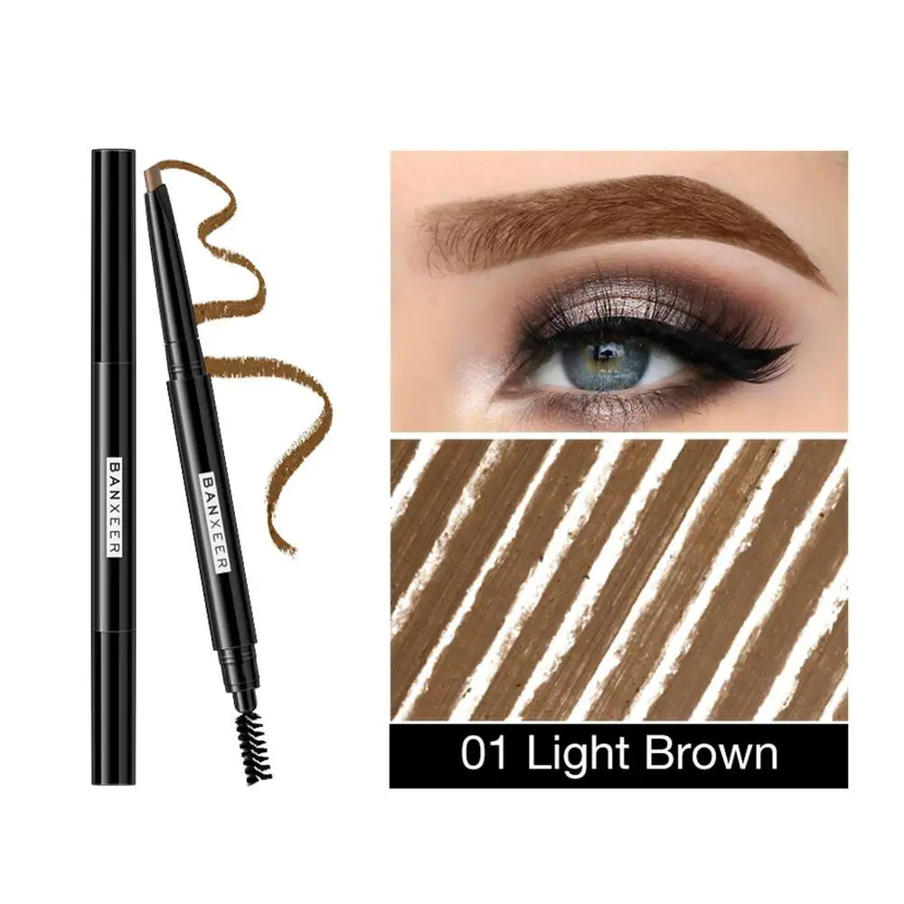 Light Brown 4 цвета автоматическая ручка для бровей татуировки водонепроницаемый прочный черный коричневый бровей - Цвет: Light Brown