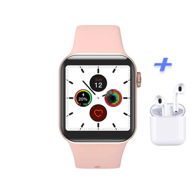 PinkWithEar Iwo12 Max Смарт часы 1,54 дюймов 44 мм полносенсорный экран Bluetooth водонепроницаемые спортивные часы для Android IOS PK IWO8 W34 F10 умные часы - Цвет: PinkWithEar