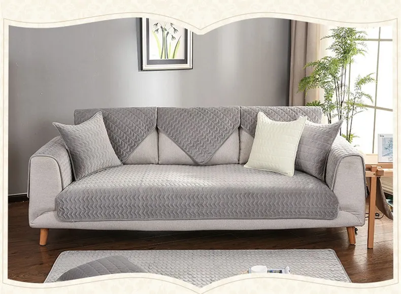 Чехлы для диванов, для гостиной, серый цвет, плюшевая диванная подушка, чехол для дивана, современный минималистичный угловой диван, полотенце, подушка для сиденья