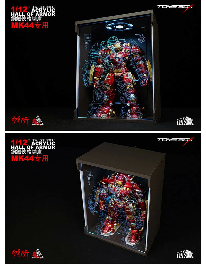 Для сбора игрушек-BOX 1/12 Comicave SHF дисплей коробка подходит фигурка железного человека MK44 зал Броня дисплей коробка Пыленепроницаемый Чехол модель