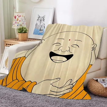 

3D Print Smiling Buddha Religion Fleece Blanket Maitreya Flannel Blanket For Bedroom Throw Blanket Nap Office Fluffy Blanket