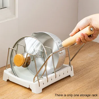 

Stainless Steel Cabinet Free Standing Adjustable Table Countertop Storage Rack Bakeware Pot Lid Organizer Pantry Home Kitchen