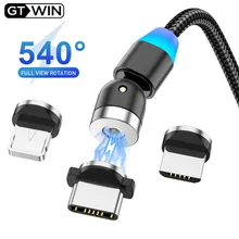 Tipo magnético c do cabo micro usb de gtwin para o cabo de iluminação iphone12 1m 2.4a rápido tipo de carregamento do fio-cabo do telefone do carregador do ímã de c