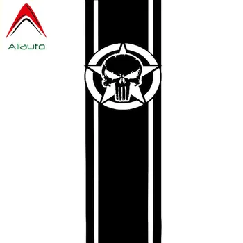 

Aliauto Cover Scratch Car Sticker Star Stripes and Skull Fashion Vinyl Motorcycle Black/Silver Accessories PVC Decal,25cm*7cm