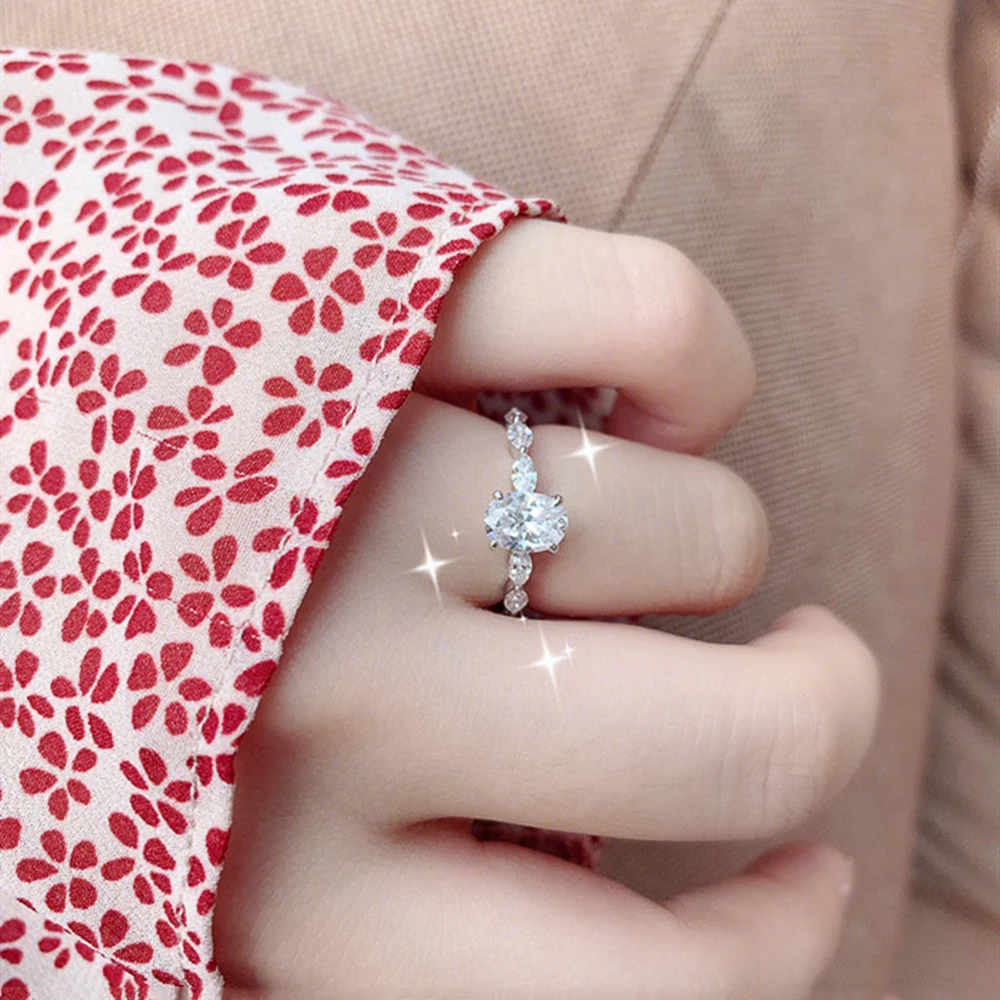 2021 Dainty Women Engagement Rings AAA Cubic Zircon Silver Color Delicate Proposal Ring for Lover High Quality Wedding Jewelry | Украшения