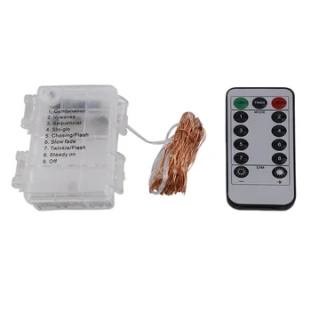 

3M 30 LED Garland Silver Wire String Light Fairy Lamp Festivals Decorative LED Strip Light 3 AA Battery Box With Remote Control