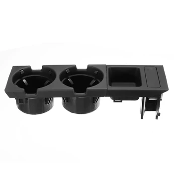 

Black Double Hole Car Vehicle Front Center Console Storage Box Coin + Cup Holder for BMW E46 3SERIES 1999-2006 51168217957