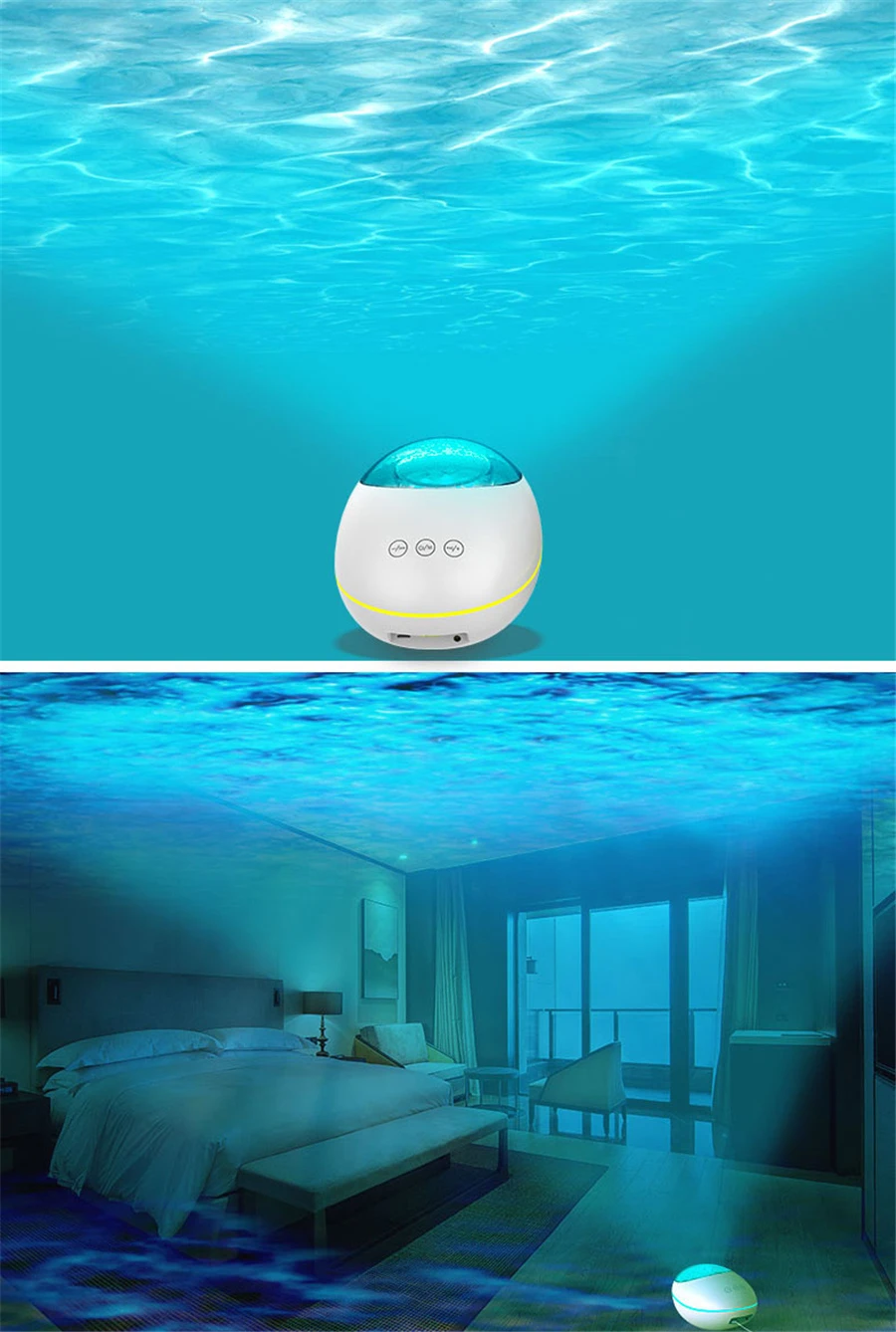 Light com Usb Leitor de Música Coversage Bluetooth Oceano Onda Projetor Led Night Controle Remoto Alto-falante Cartão tf Aurora Projeção 12 light com usb controle remoto leitor de