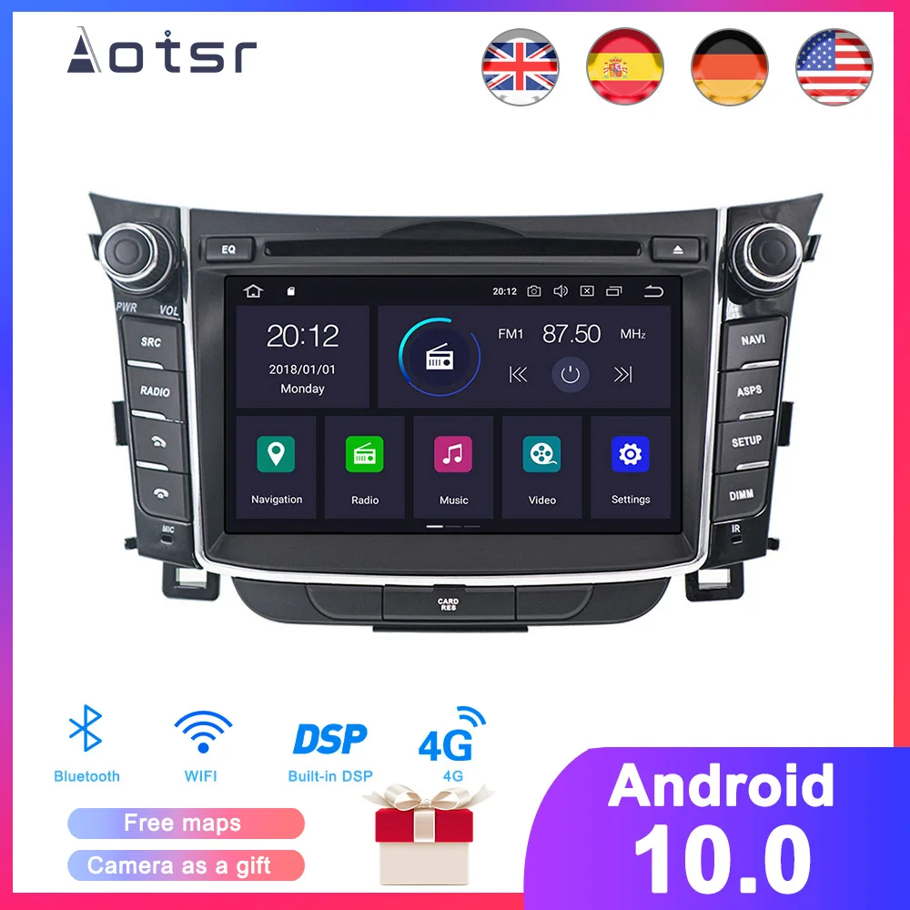 DSP Android 10 Автомобильная фотография для Hyundai I30 Elantra GT 2012 + стерео радио