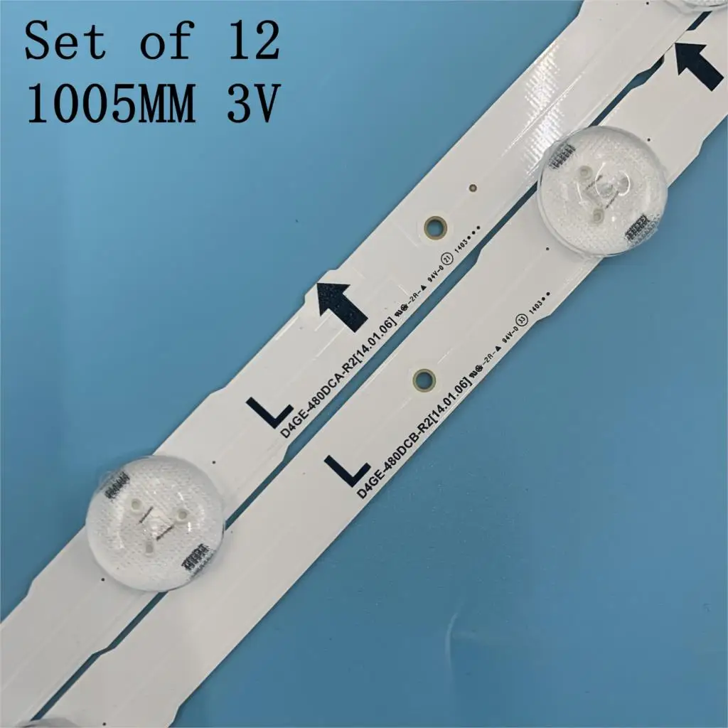 12 PCS/set LED backlight strip for LED TV UE48H6400 UE48H6200AK BN96-30453A BN96-30454A D4GE-480DCA-R3 D4GE-480DCB-R3 3V