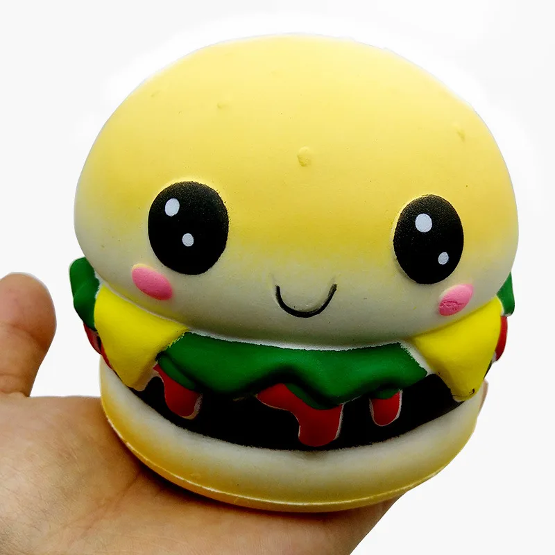 Мягкий милый кунжут Гамбург модель Smiley Expression Гамбург пены памяти ПУ декомпрессионное отверстие игрушка
