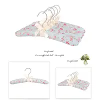 Flower Printed Cotton Fabric Sponge Hanger Elegant Sponge Padded Clothes Hanger Clothes Suit Dress Hangers Random Printed 1PC 1