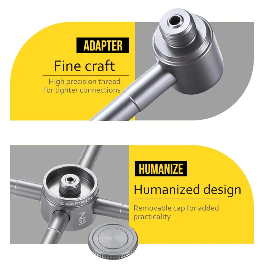 Открытый Кемпинг плита адаптер от одного до трех выходов Алюминиевый сплав Воздушный бак 3 преобразования головы лагерь конвертер для печи разъем