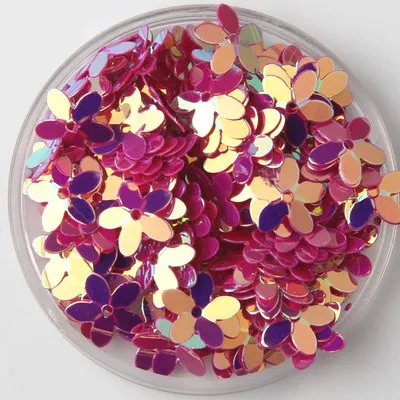 Rose red Gold 10 мм пять пальцев цветок блестки многоцветные пайетки ПВХ неупакованные блестки шитье Свадебные DIY ремесло Женская одежда Аксессуары 20 г - Цвет: Rose red Gold