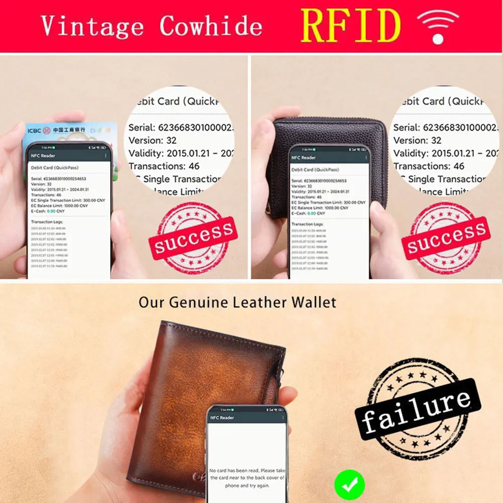 rfid leather wallet with classic design