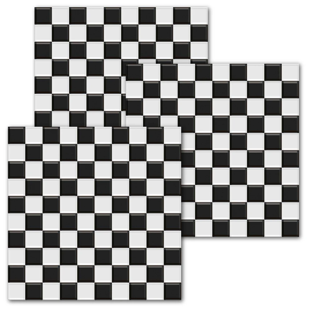 

Black and White Mosaic Tile Stickers Wallpapers with Self Adhesive and Colorful Design for Room Decoration and Renovation