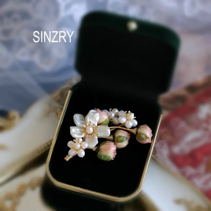 design 1 SINZRY, уникальный ручной работы, натуральный жемчуг, консервированный цветок розы, трендовые винтажные броши, булавка, модный костюм, ювелирное изделие, аксессуар для женщин - Окраска металла: design 1