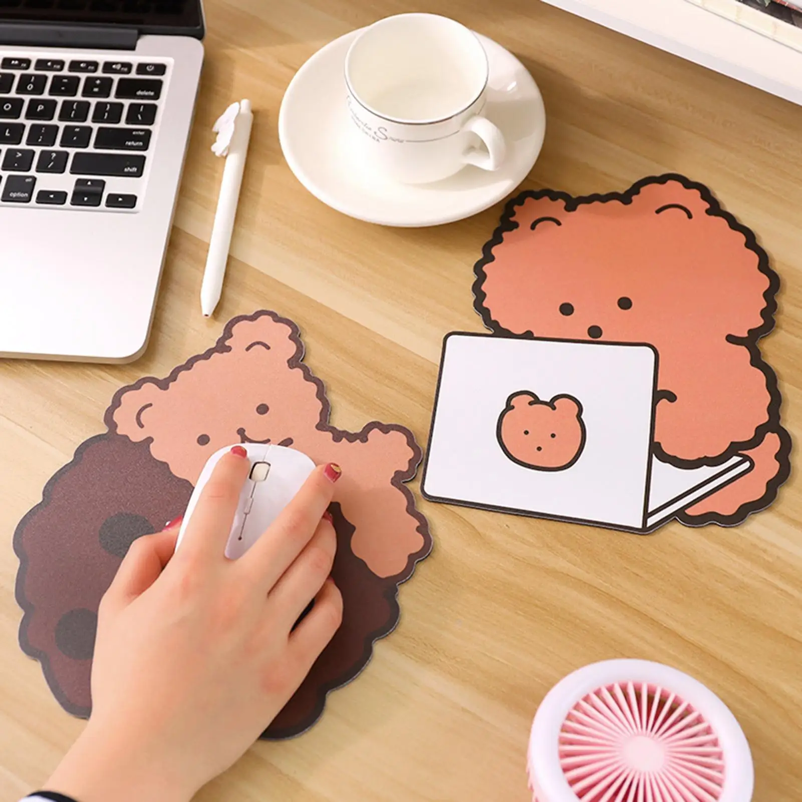 

Cartoon Lovely Mouse Pad Cushion Chocolate Bear Table Mat Pad Student Accessory