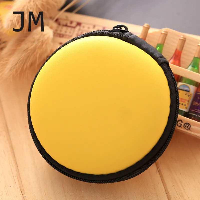 JM Purse Children's Wallet Round Small Coin Purses Women Children Mini Wallet Coin Box Storage Carrying Zipper Earphone Bag - Цвет: yellow