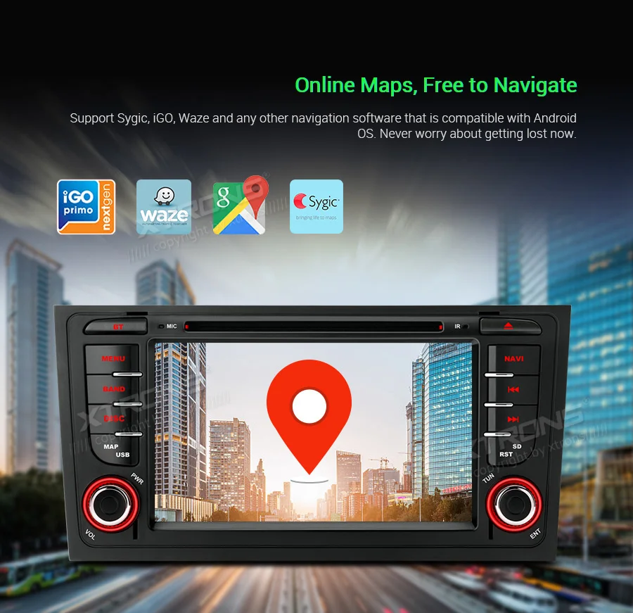 Sale 7" Android 9.0 Pie OS Car DVD Multimedia GPS Radio for Audi A6 1997-2004 & S6 1999-2003 & RS6 2002-2004 & Allroad 1999-2005 15