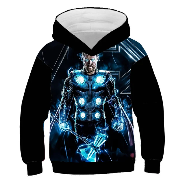 Children Harajuku Cartoon Hoodies Super-Hero Hulk- Spidermαn Clothes Boy Girl 3D Hooded Sweatshirts Kids Autumn Spring Pullover 1625