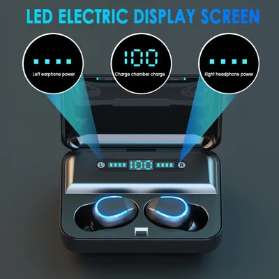 

F9-5 light display bluetooth headset button and touch bluetooth headset binaural earplugs