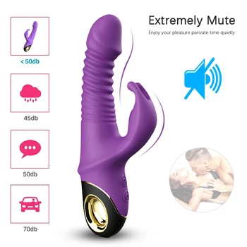 2021 Rabbit Vibrator For Women Automatic Telescopic Rotation G-Spot Clitoris Stimulator Female Masturbation Sex Toys For Adults 4