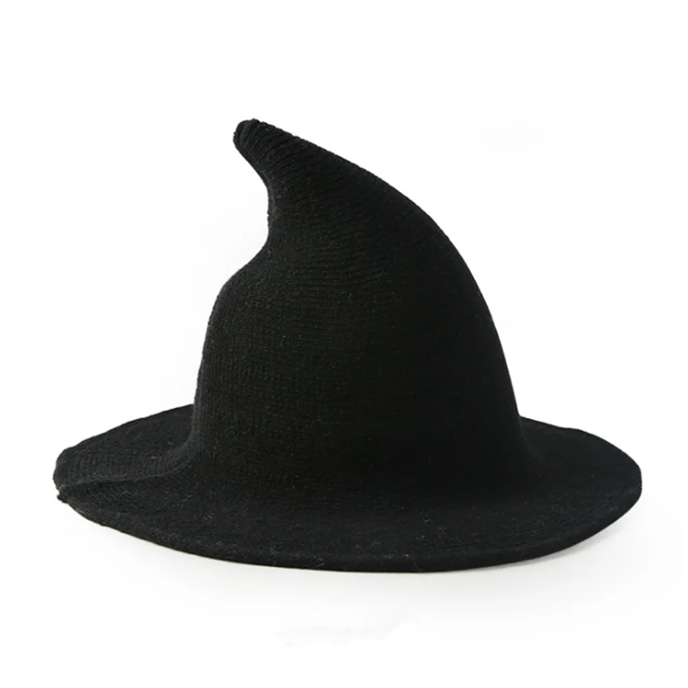 Modern Witch Hat Made From High Quality Sheep Wool Halloween Party Witch Hats US - Цвет: Black
