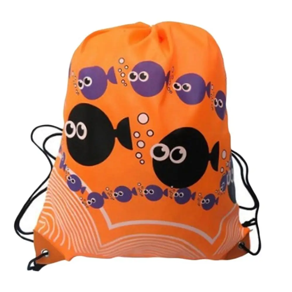 Fish Orange Durable Convenient 41cm x 33cm Swimming bags Drawstring Beach Bag Sport Gym Waterproof Backpack Swim Dance - Цвет: Fish Orange