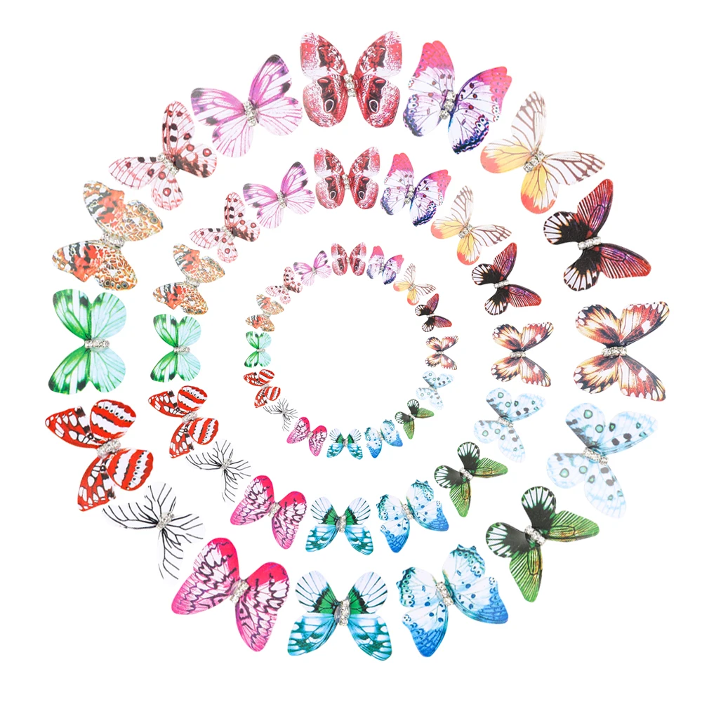 IBOWS 20 штук разноцветными бабочками аксессуары набор «сделай сам» для девочек Заколки для волос аксессуары для волос Ветер обсушки салатных листьев сад Украшения
