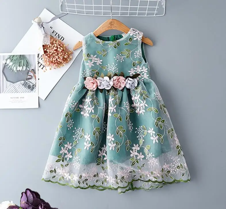 picture color Kdis/высококачественное летнее праздничное платье для девочек; детское платье с цветочным узором для девочек; платье для дня рождения; платье принцессы без рукавов для подростков; свадебное платье; От 2 до 10 лет - Цвет: picture color