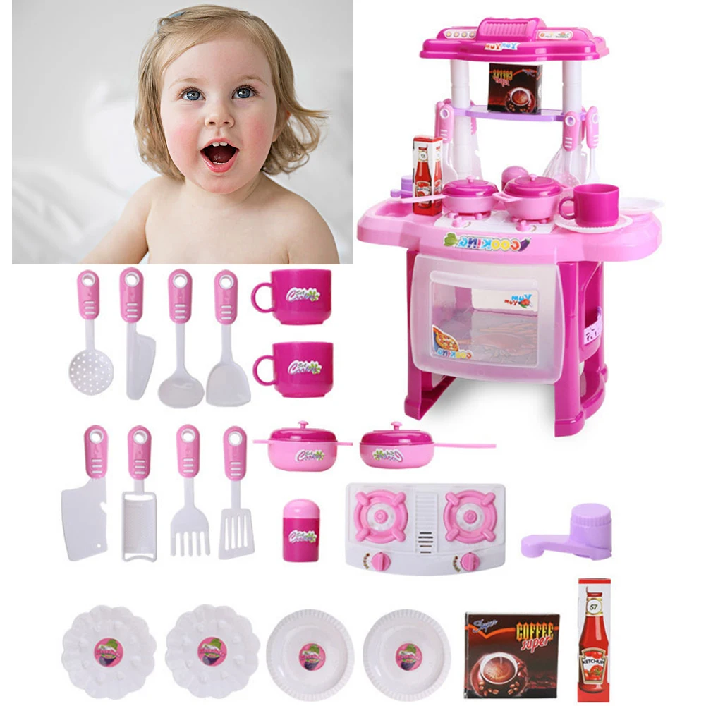

Kitchen Play Set Vivid Cooking Food Toys Girls/Kids Toy Gifts Miniatures Mini Tableware Simulation Pretend Play