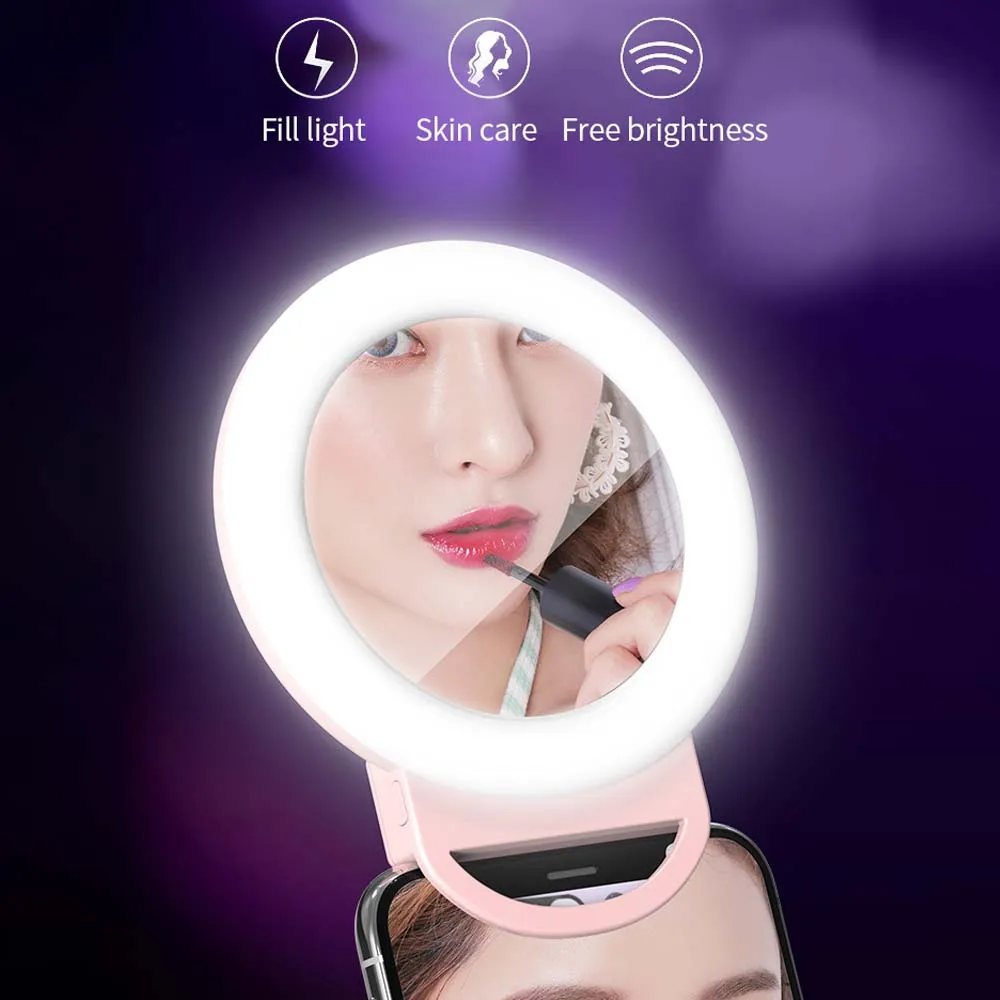 LED Selfie Ring Novelty Light Ring Clip For Cell Phone Photo Lamp celular backlight for phone 6