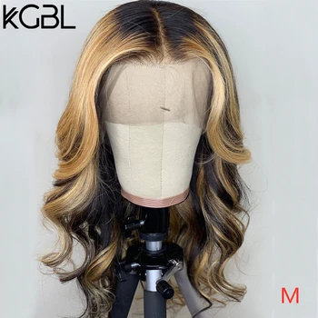 

KGBL 13*6 Ombre Body Wave Lace Front Human Hair Wig With Baby Hair 8“-24“Brazilian Non-Remy 130% 150% 1Density Medium ratio