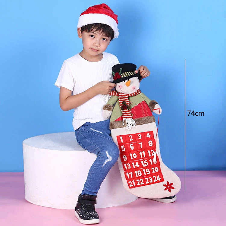 snowman 143 Рождественские украшения для вечеринки, рождественские календари, декор на стену для дома, висячий орнамент, 1-24 календари с обратным отсчетом даты - Цвет: snowman 143